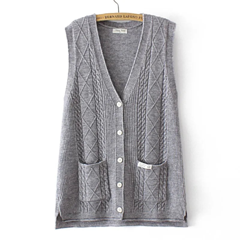 2022 Autumn Winter Plus Size Sweater Vest Women