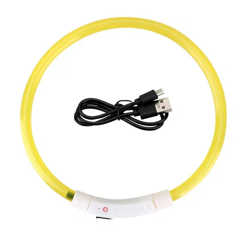 Led Usb Rechargeable Dog Collars Pet Luminous Collar