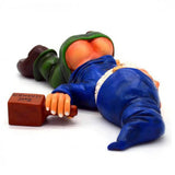 12cm Blue Red Dwarf lying Drunk Gnome Statues