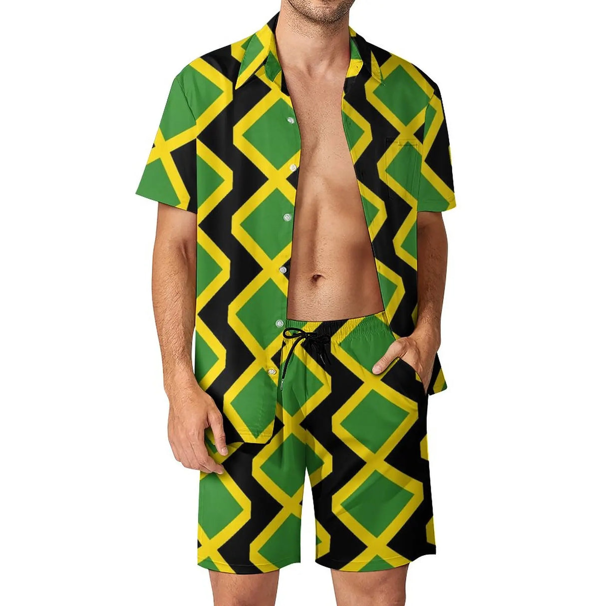 Jamaican Flag Men Sets Jamaica Cushion Aesthetic Casual