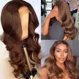 13x4 Chocolate Brown Colored Lace Front Human Hair