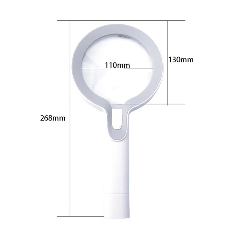 10X 25X Handheld Magnifying Glass USB Rechargeable Magnifier