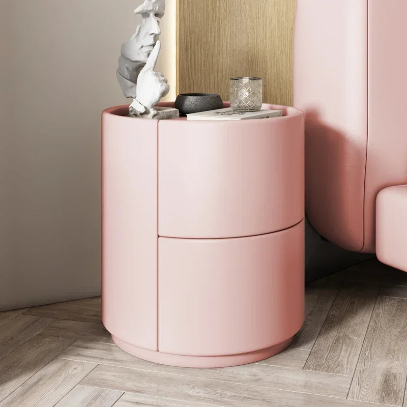 Italian Luxury Nightstands Minimalist Round Nordic Organizers Side