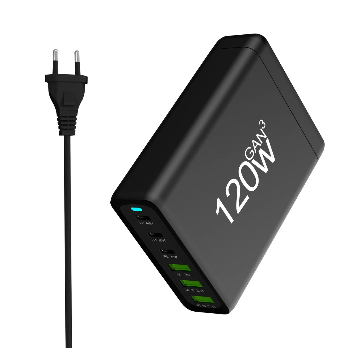 100W 120W 200W GaN Charger 6 Ports USB
