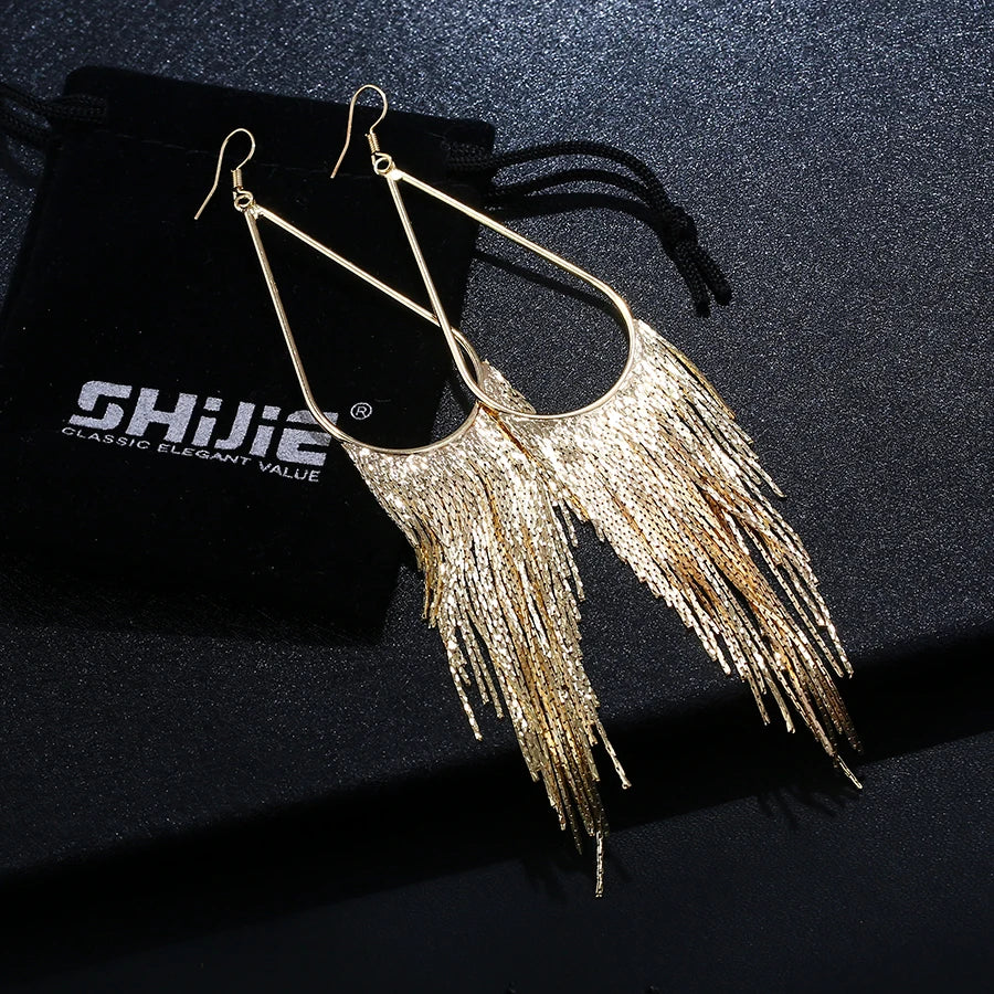 Baroque Long Tassels Dangle Earrings for Women Accessories