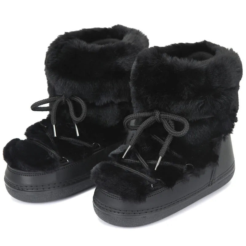 2024 Winter Fur Boots Snow Boots Women Ski