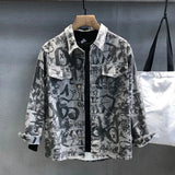 Men's Denim Jacket Long Shirt Wide Shoulders Fashion