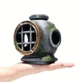 1pc Resin Diving Helmet Wreck Aquarium Fish Tank
