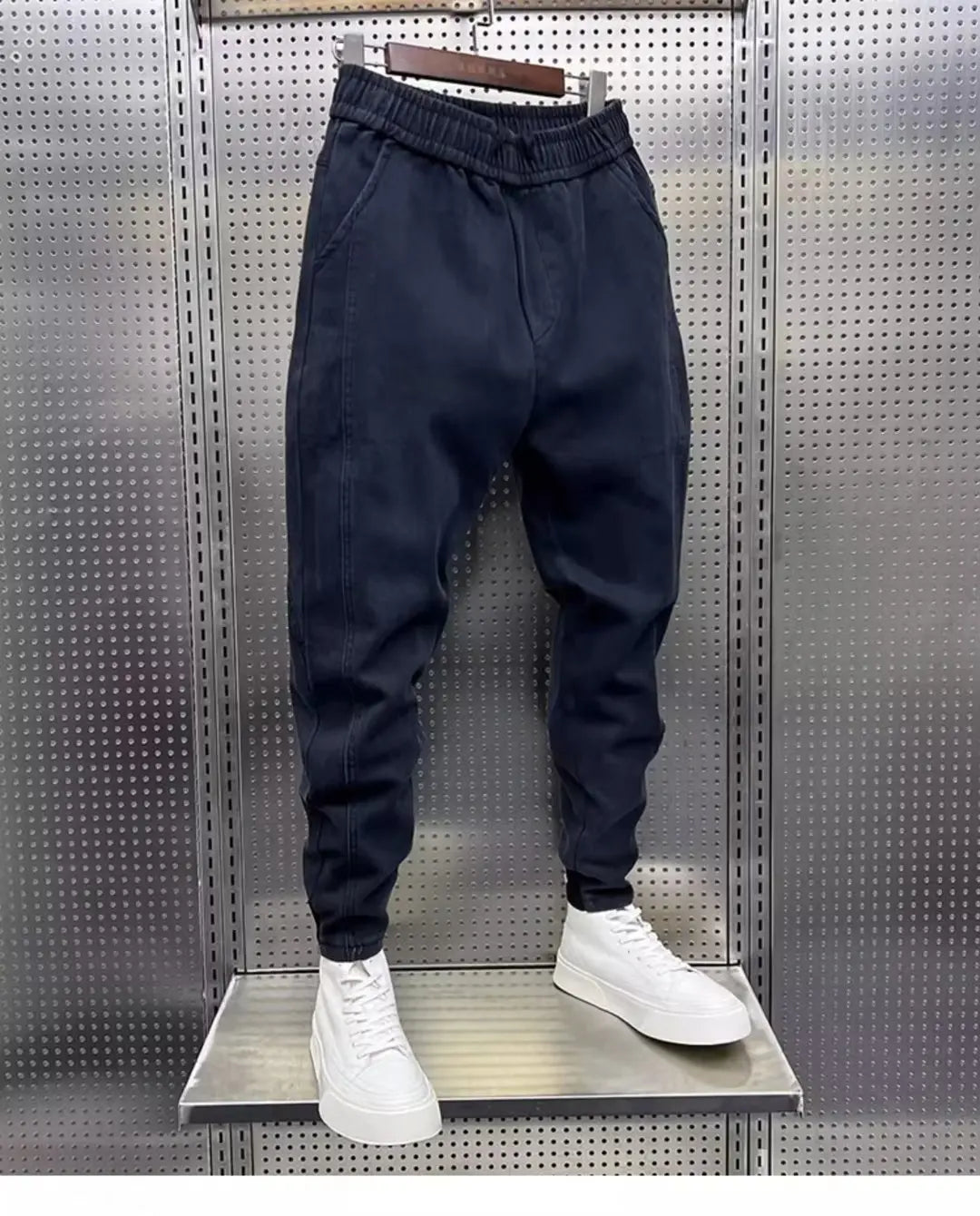 Fashion Street Style Skinny Jeans Men Warm Plus