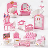 33 Items/lot Cute Pink Miniature Dollhouse Furniture Accessories