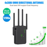 Wireless 5G WiFi Repeater 1200Mbps Router Wifi Booster