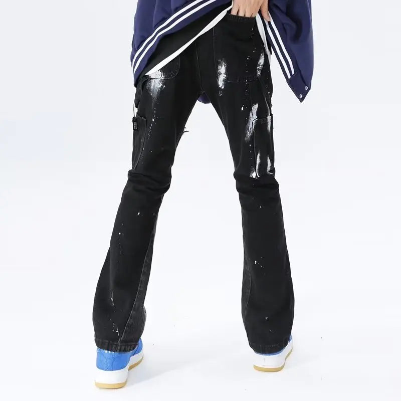 2023 Cyber Y2K Fashion Washed Blue Baggy Flared