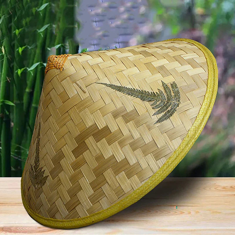 1PC Chinese Retro Bamboo Rattan Fisherman Hat Handmade