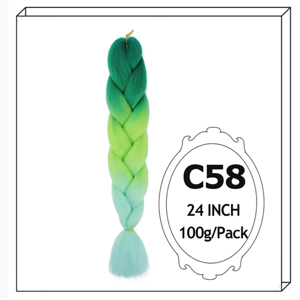 24Inch Synthetic Long Jumbo Ombre Braiding Hair For