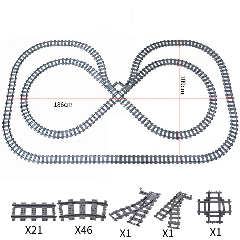 MOC Railway Track Train Tracks Straight Curved Soft