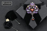 Men's Wedding Bow Tie Pins Set Luxury Rhinestone