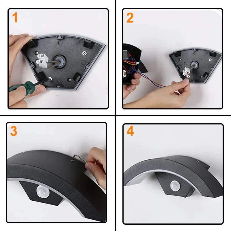 Moden waterproof outdoor wall lamp PIR motion sensor