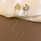 1PC Korea Luxury Long Tassel Single Clip Earrings