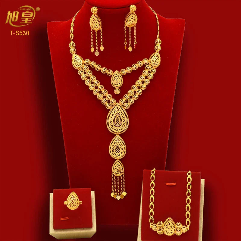 XUHUANG African Big Luxury 4PCS Dubai Gold Color