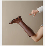 Women Kneehigh Boots Genuine Leather Natural Leather Ladies