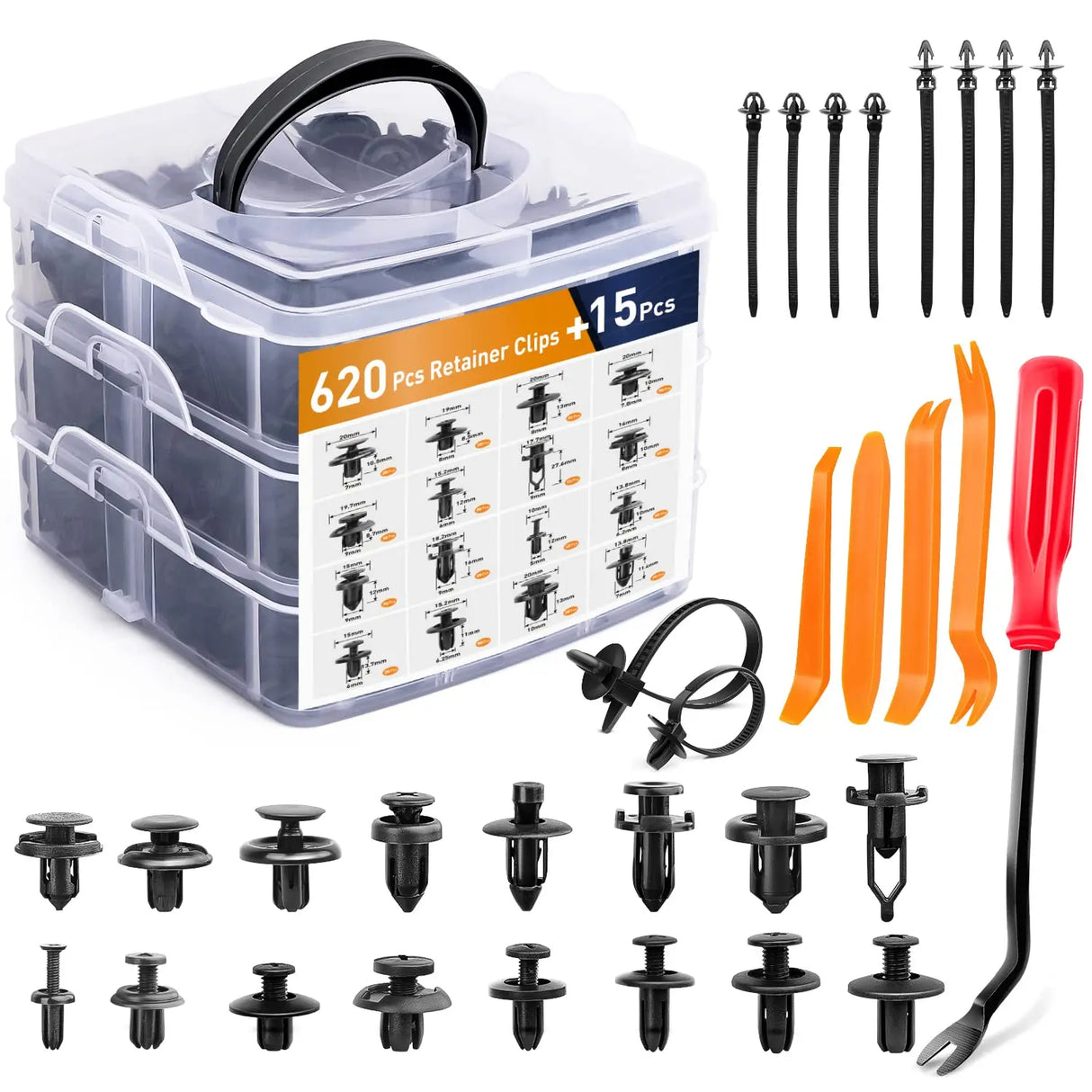 Car Push Retainer Clips Auto Fasteners Assortment Nylon