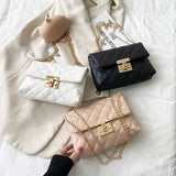 Embroidery Thread Small PU Leather Crossbody Bags For
