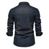 Men's Denim Shirt High Quality Cotton Elastic Spring