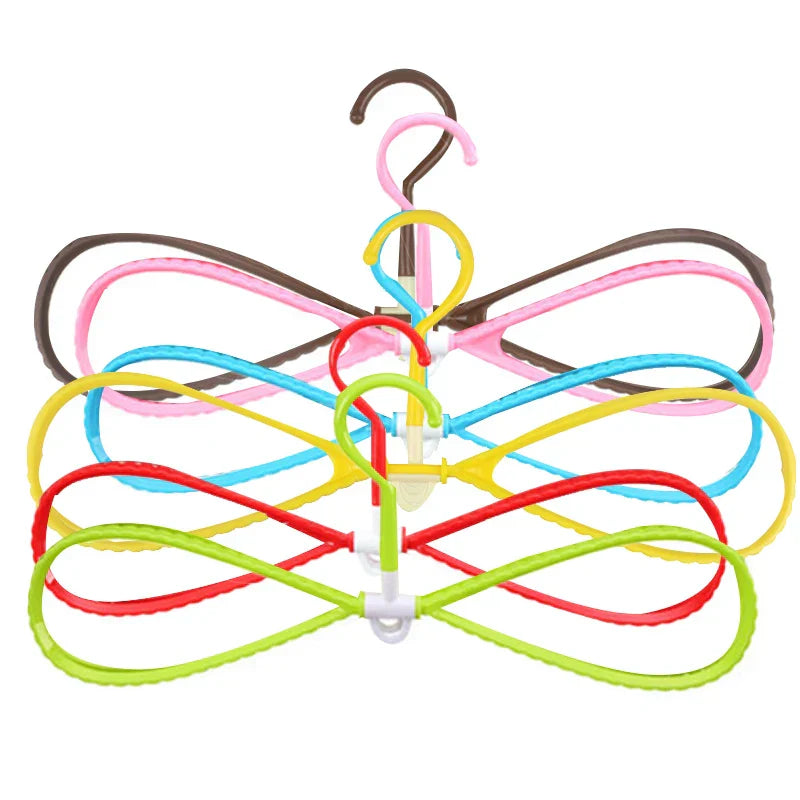 6Pcs/Set 8-Shaped Plastic Non-Slip Hanger Space Saving Clothes
