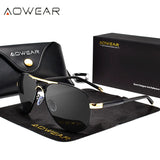 AOWEAR Men's Aviation Sunglasses Men Polarized Mirror Sunglass