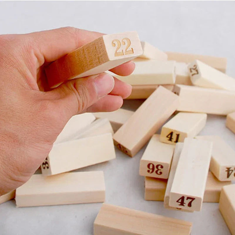 48PCS natural wood color building block balance game