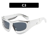 Fashion Y2K Cyberpunk Sunglasses Women Men UV400 Red