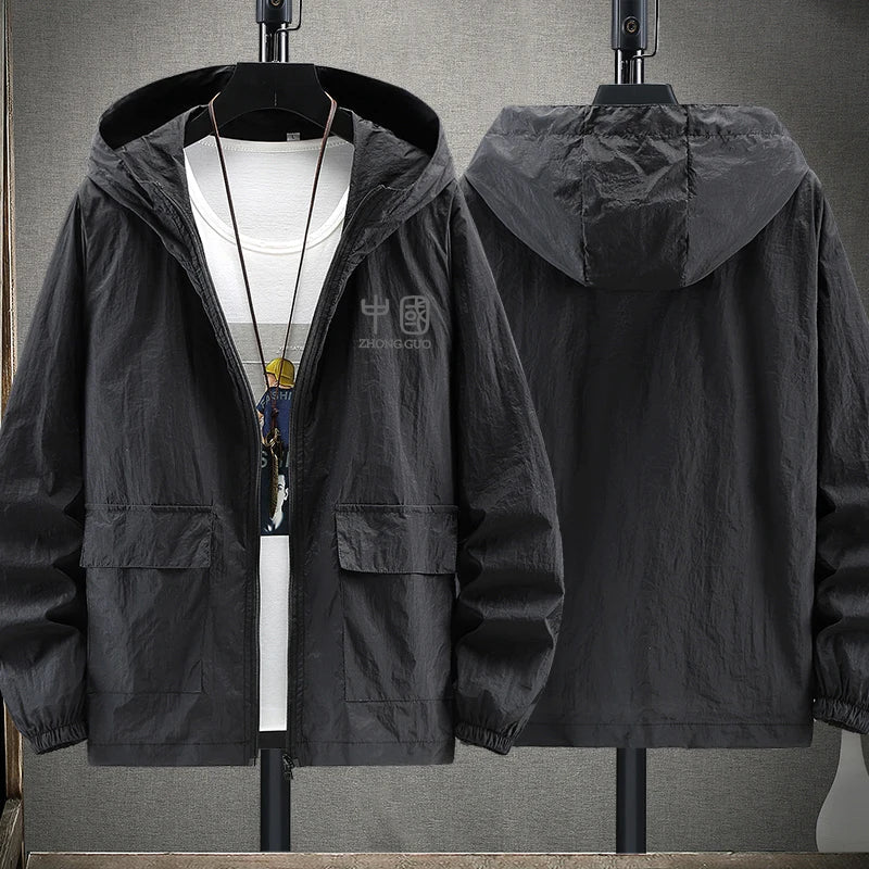 Hooded Light Jacket Men 2023 Summer Sun Protection