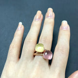 2PcsSet Pomellato Ring Stacked Mix Color Crystal Ring