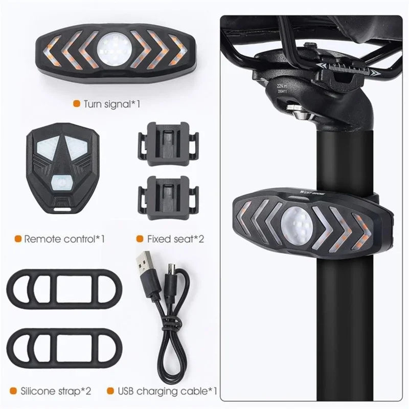 Bike Rear Lamp Smart Cycle Wireless Remote Turn