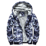 Men's Zip Up Hoodie camouflage Heavyweight Winter Sweatshirt