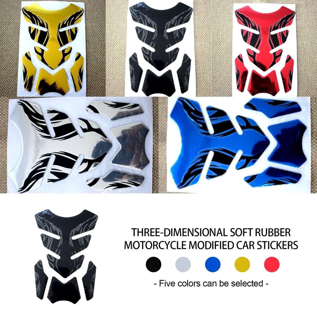 For Honda Yamaha Tankpad Sticker Fishbone 3D Tank