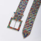 Fashion Waist 8 Rows Silver Plated with Colorful