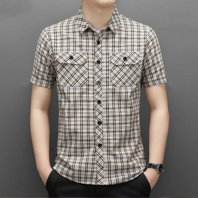 Summer Cotton Men's New in Shirt Slim Fit