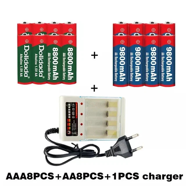 New AA rechargeable battery 9800mah/8800mah 1.5V New Alkaline