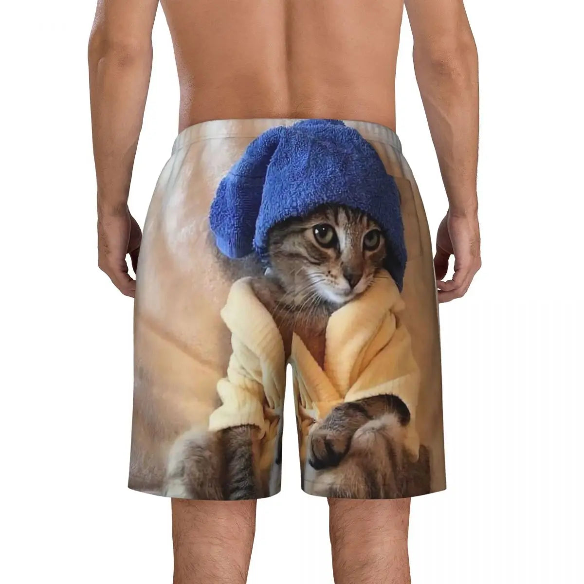 Cute Cat Animals Board Shorts Summer Funny Hawaii