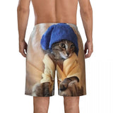 Cute Cat Animals Board Shorts Summer Funny Hawaii