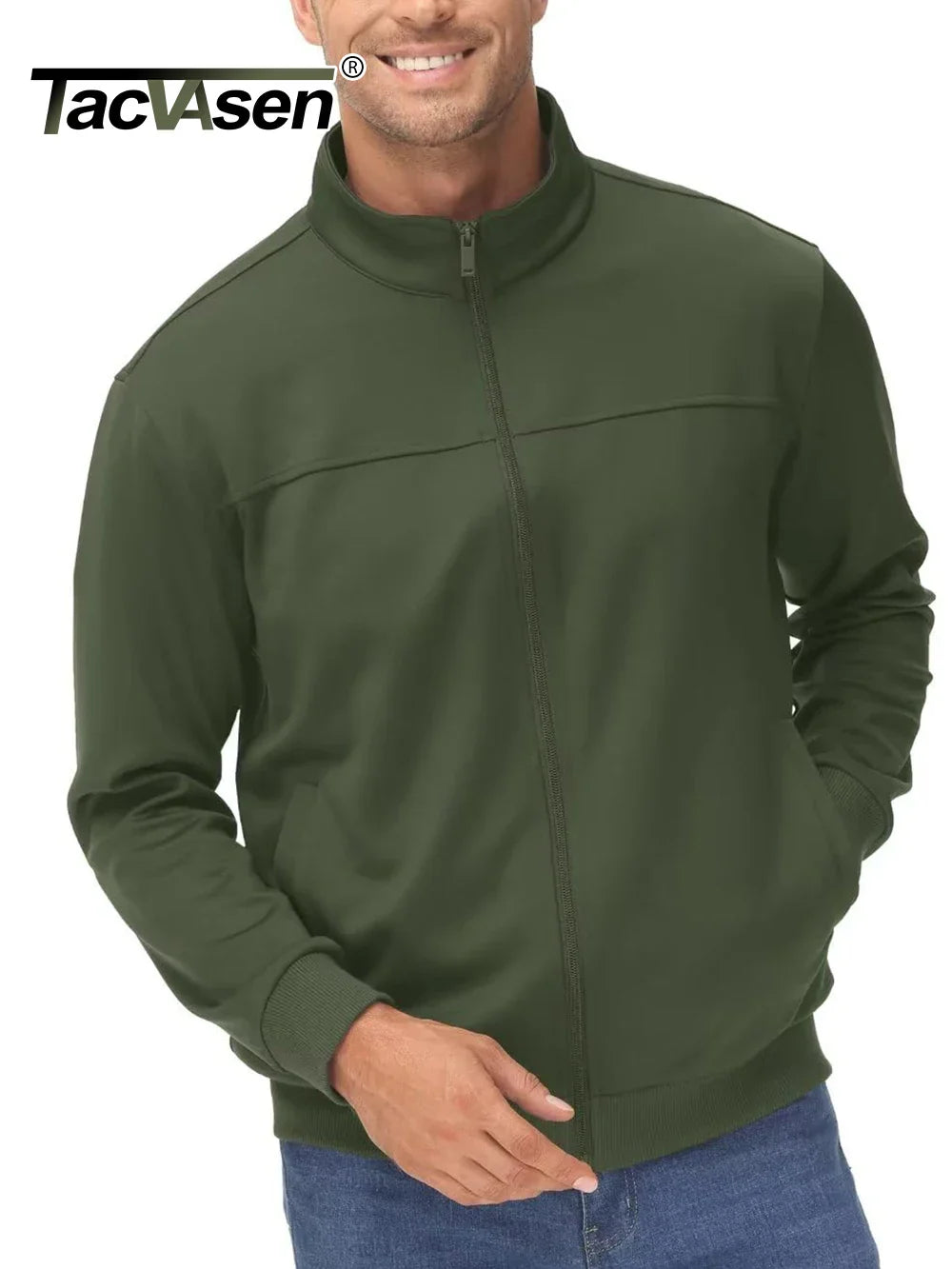 TACVASEN Full Zip UP Track Jackets Mens Lightweight