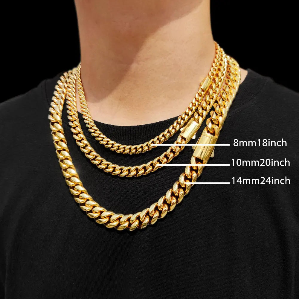 Hip Hop PVD Plated Stainless Steel Necklace Snap