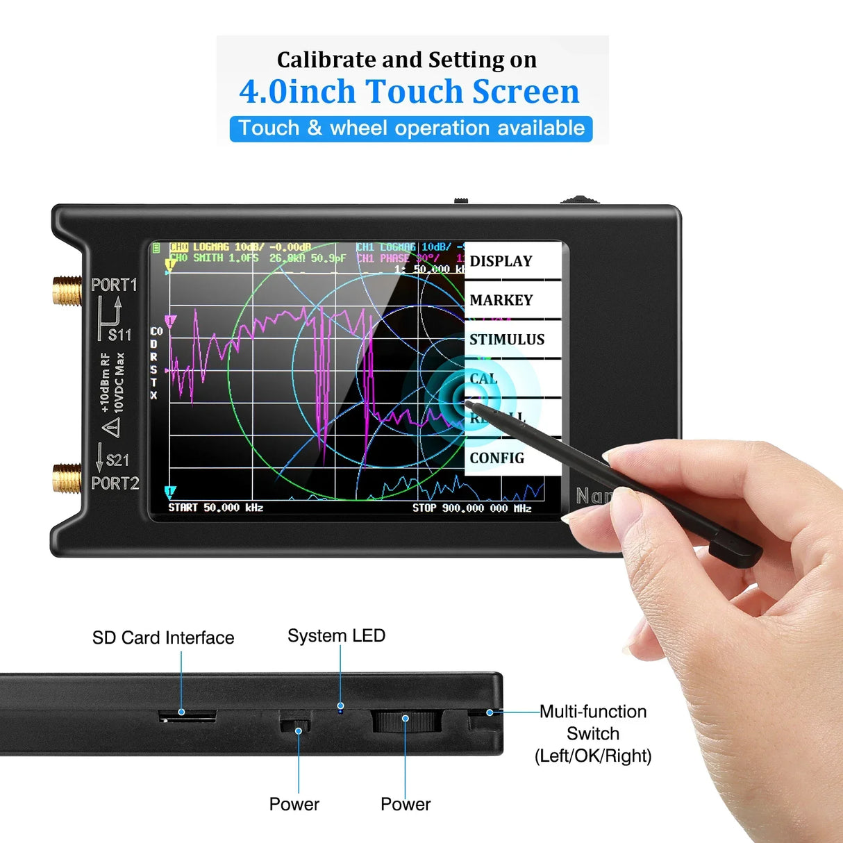 Spectrum Anslyzer NanoVNA-H4 Vector Network Antenna Analyzer 10KHz-1.5GHz