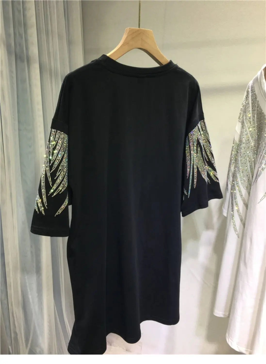 L4XL Plus Size Tops Rhinestone Graphic Tshirts Luxury