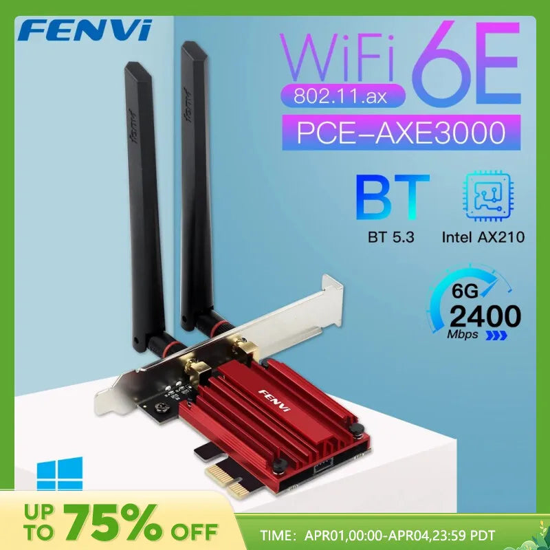 FENVI WiFi 6E AX210 5374Mbps Wireless PCIE Adapter