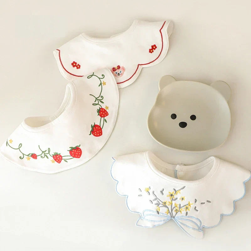 3Pcs Set INS Korean Style Baby Cotton Bibs