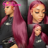 99J Burgundy Straight 13x4 Lace Front Human Hair