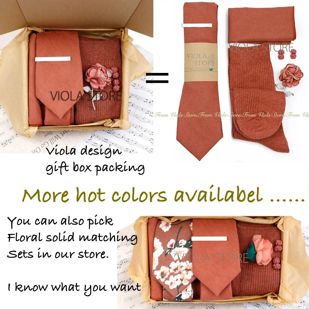 Viola Design 5PCS Gift Box Solid Cotton Sock