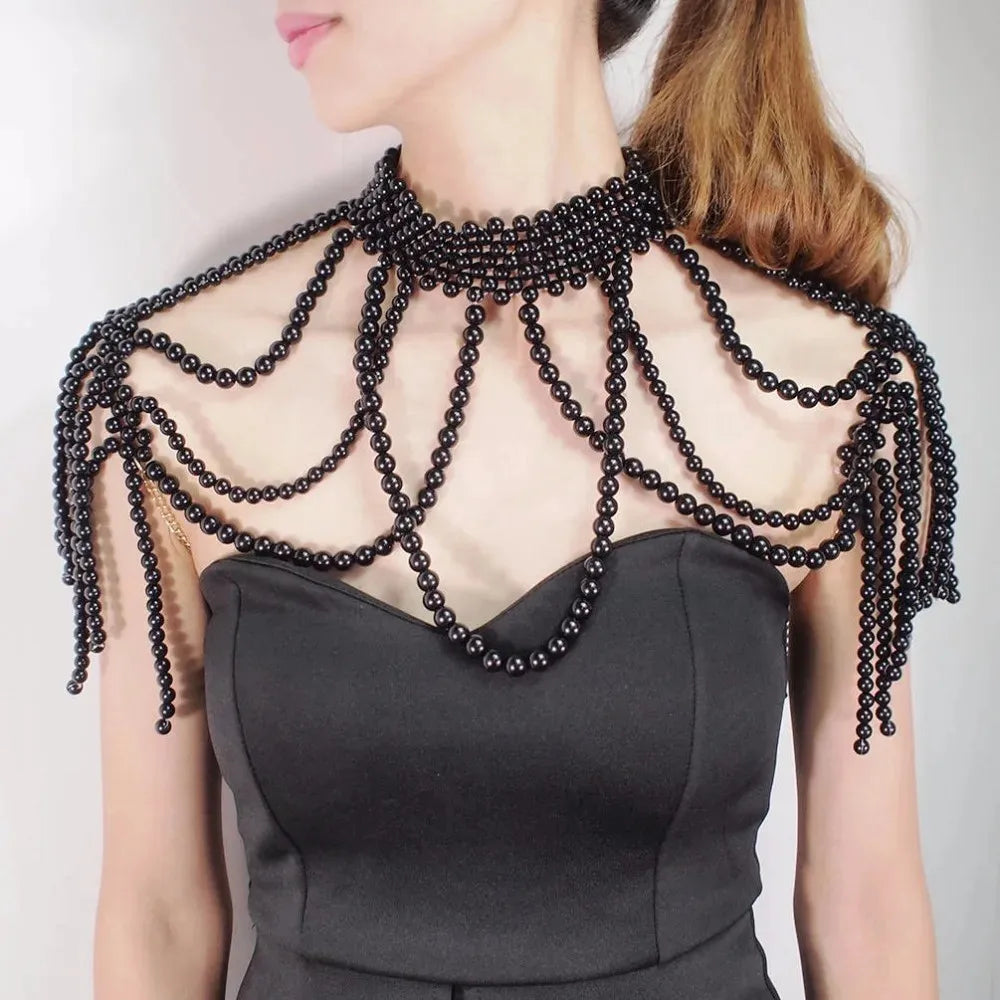 Women Body Chain Sexy Pearl Body Bra Chain